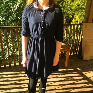 Black with Brown Accent Baby Doll Style Dress